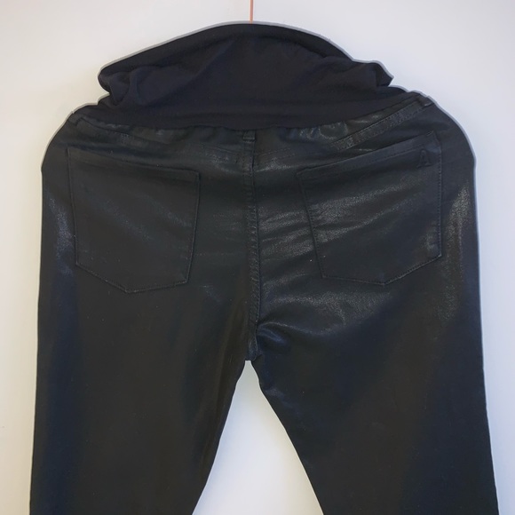 Black Maternity Leather Pants - Picture 7 of 10